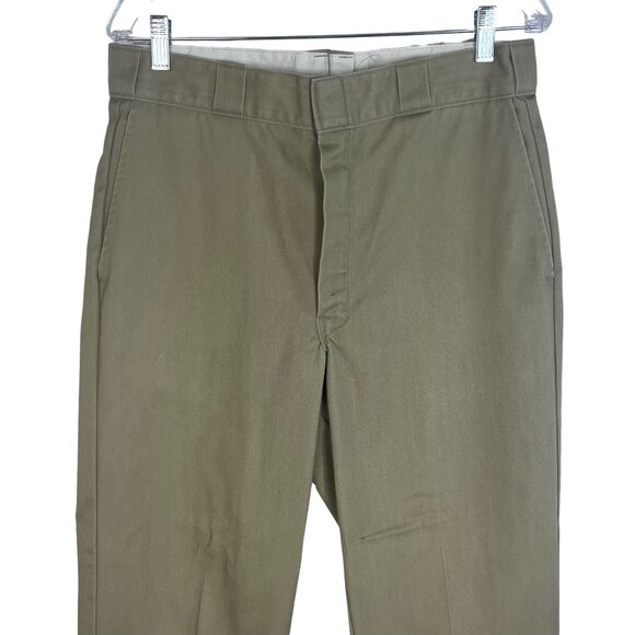 Dickies Work Pants Men 34 x 31 Beige Pockets Altered - Picture 3 of 9